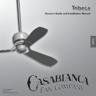 Owner's Manual - Casablanca Fan