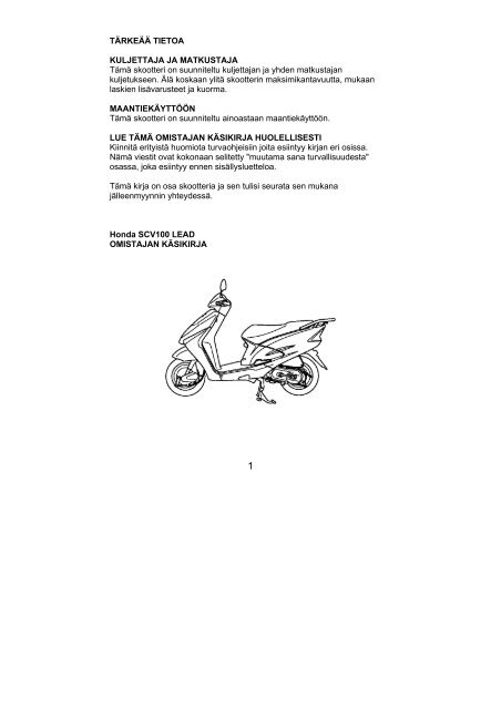 SCV100 LEAD 2005-07 kÃ¤sikirja (.pdf, 1.48 MB) - Honda