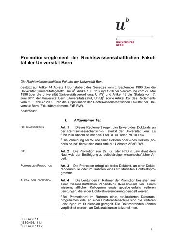 Promotionsreglement (pdf, 634KB) - Rechtswissenschaftliche ...