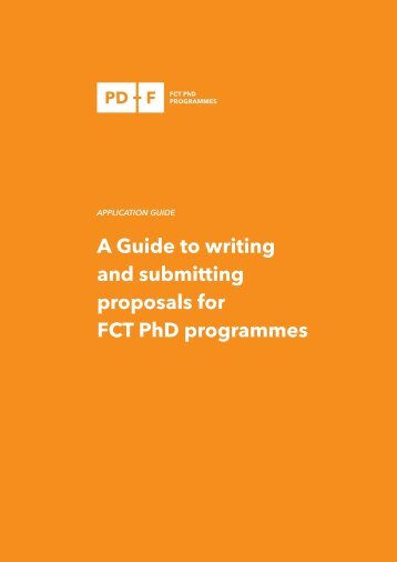 A Guide to writing and submitting proposals for FCT PhD programmes
