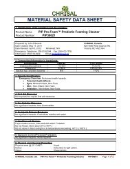 MATERIAL SAFETY DATA SHEET - Chrisal