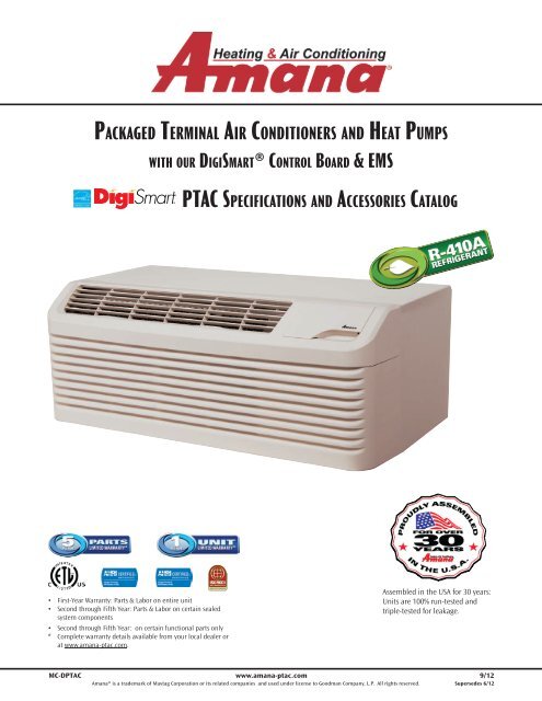 PTAC Wireless Thermostat - Amana Packaged Terminal AC