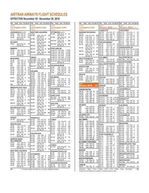 TIMETABLE - Airtran Airways