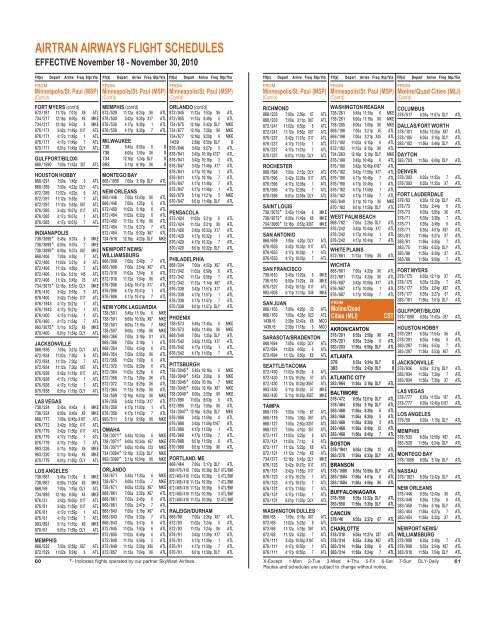 TIMETABLE - Airtran Airways