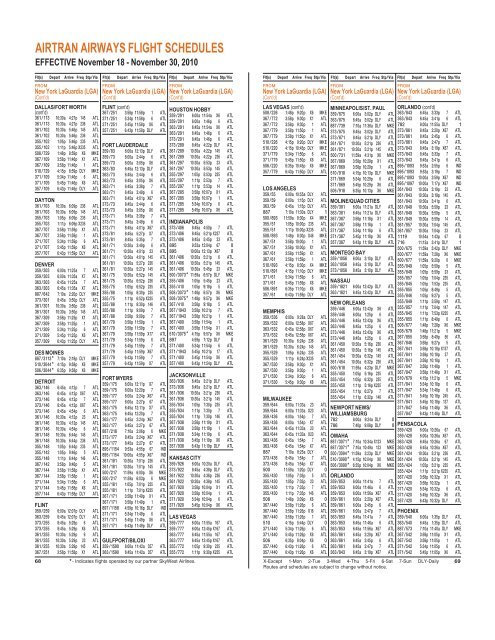 TIMETABLE - Airtran Airways