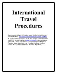 International Travel Procedures - NCI at Frederick