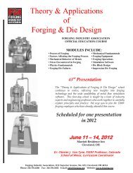 Theory & Applications of Forging & Die Design - Forging Industry ...