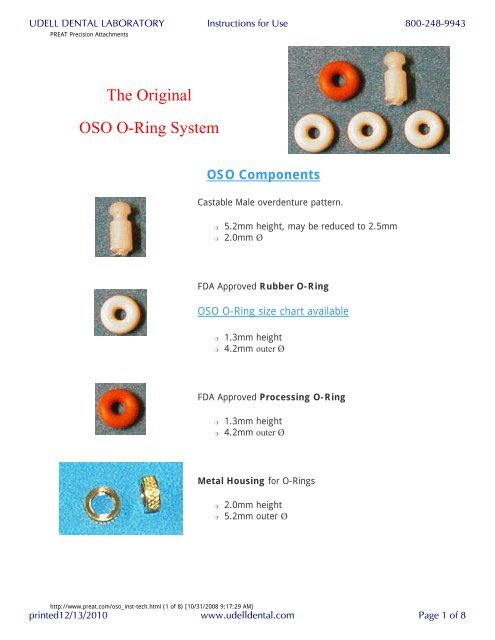 PREAT OSO O-Ring - Udell dental laboratory