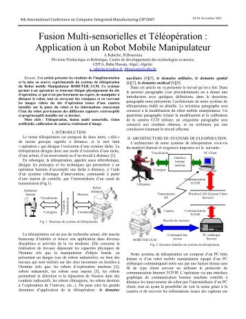 fusion multisensorielle et teleoperation application un robot mobile ...