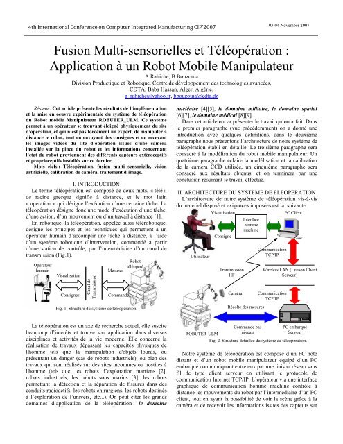 fusion multisensorielle et teleoperation application un robot mobile ...
