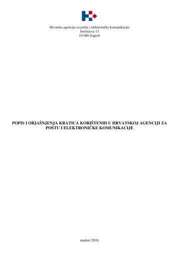 popis i objaÅ¡njenja kratica koriÅ¡tenih u hrvatskoj agenciji za ... - Hakom