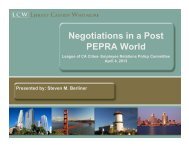 Negotiations in a Post PEPRA World - League of California Cities