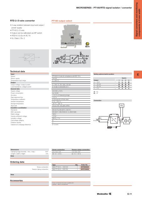 ÐÐ°ÑÐ°Ð»Ð¾Ð³ Weidmuller: Electronics - Analogue Signal Conditioning