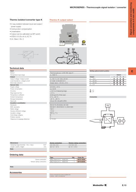 ÐÐ°ÑÐ°Ð»Ð¾Ð³ Weidmuller: Electronics - Analogue Signal Conditioning