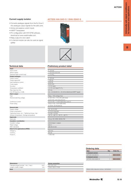 ÐÐ°ÑÐ°Ð»Ð¾Ð³ Weidmuller: Electronics - Analogue Signal Conditioning