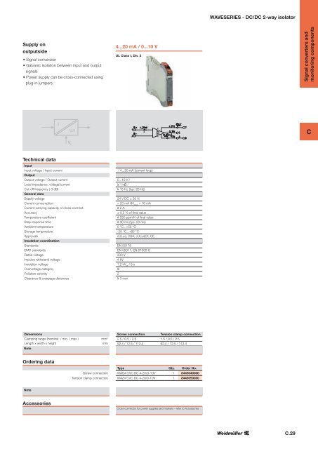 ÐÐ°ÑÐ°Ð»Ð¾Ð³ Weidmuller: Electronics - Analogue Signal Conditioning