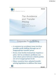 Tax Avoidance and Transfer Pricing - International Tax Compact