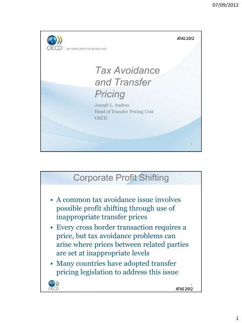 Tax Avoidance and Transfer Pricing - International Tax Compact