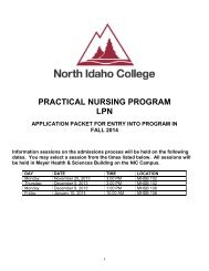 PRACTICAL NURSING PROGRAM LPN - North Idaho College