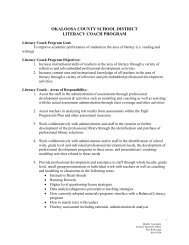 Literacy Coach Program - Okaloosa County School District