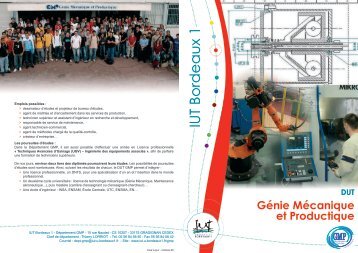 DUT Génie Mécanique et Productique - IUT Bordeaux 1...