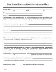 Model External Employment Application and Approval Form