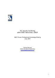 ISL security monitoring - EMC Education, Training, and Certification