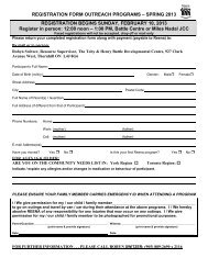 REGISTRATION FORM OUTREACH PROGRAMS ... - Reena