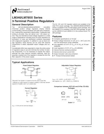 LM340/LM78XX Series 3-Terminal Positive Regulators