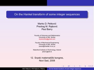 On the Hankel transform of some integer sequences