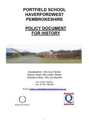 portfield school haverfordwest pembrokeshire policy document for ...