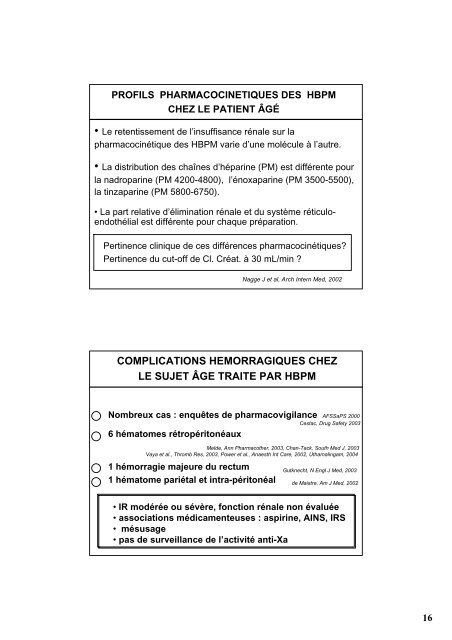 maniement des anticoagulants chez le sujet age - longue vie et ...