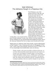 Walt Whitman The Adhesive Rough in a Populous City