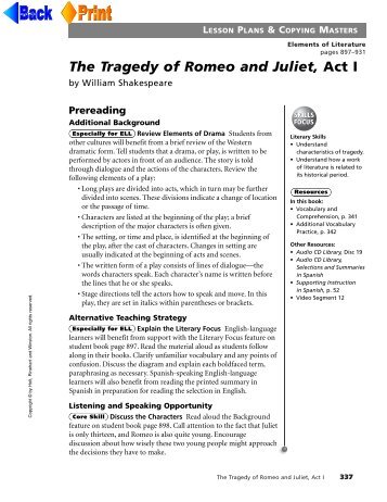 The Tragedy of Romeo and Juliet, Act I - McGavockEnglish1