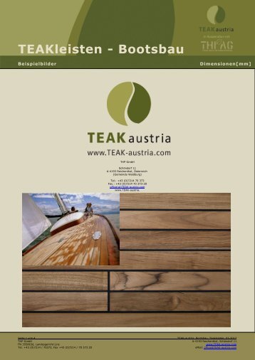 TEAKleisten - Bootsbau - Teak Austria