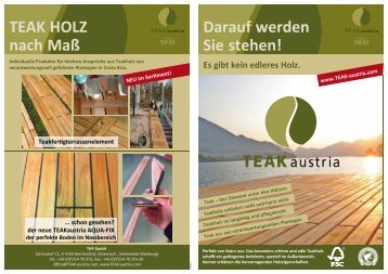 TEAK HOLZ nach MaÃ Darauf werden Sie stehen! - Teak Austria