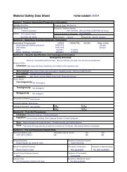 Material Safety Data Sheet FORM NUMBER - Fiberglass Supply