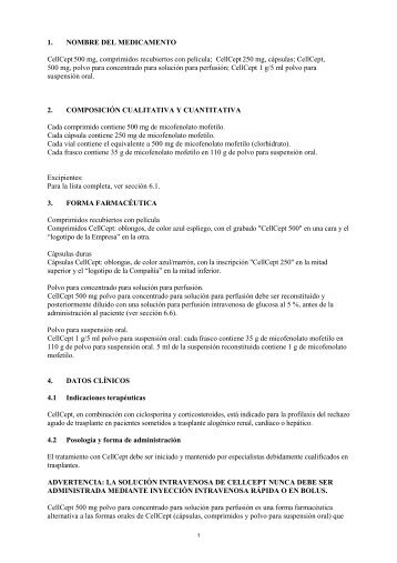 CellCept, 500 mg, p - Roche Trasplantes