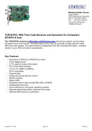 TCR167PCI: IRIG Time Code Receiver and Generator for ... - JTelec