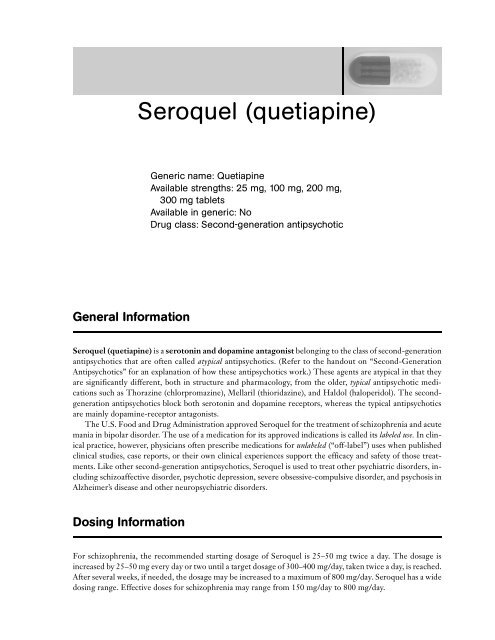 Seroquel (quetiapine)