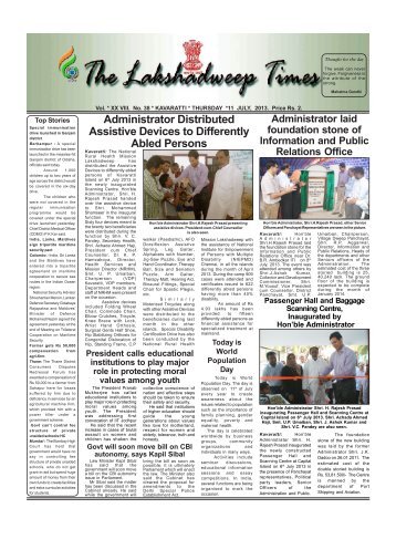Lakshadweep Times 11 July 2013 - IntraLAK