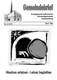 Gemeindebrief April / Mai 2013 - Evangelisch in Hammelburg