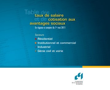 Taux de salaire en vigueur au 1er mai 2011 - Sqc.ca