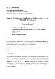 Seminarthemen WS1314 - Finanzierung/Banken/Risikomanagement