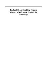 Radical Theory/Critical Praxis: Making a Difference ... - Praxis (e)Press