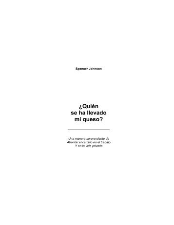 QuiÃ©n se ha llevado mi queso - Marcelo Roffe / Alto Rendimiento