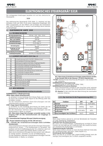 elektronisches steuergerÃ¤t 531r - FAAC