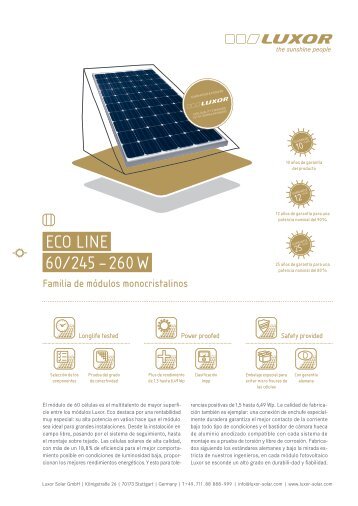 Eco linE 60/245 â 260 W - Luxor Solar