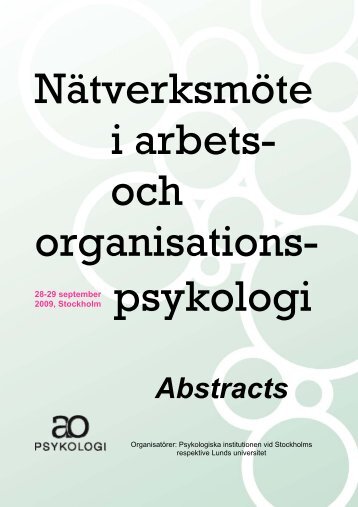 Abstracts - Stockholms universitet