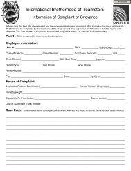 First Step Grievance Form - Teamsters SFO